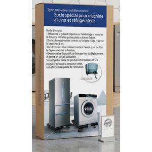 Support Roulant Réglable pour Machine à Laver & Réfrigérateur