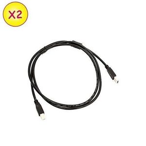 Lot De 2 Câbles D'imprimante USB 2.0 -noir/bleu
