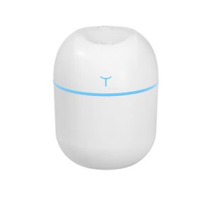 Humidificateur d'air ultrasonique miniature, diffuseur rechargeable par USB, purificateur d'air pour voiture, lampe atmosphérique en 7 couleurs - Blanc