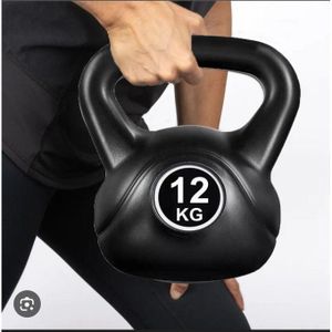 KETTLEBELL HALTÈRE RUSSE DE 12 KG IDÉAL POUR LA MUSCULATION ET FITNESS_NOIR