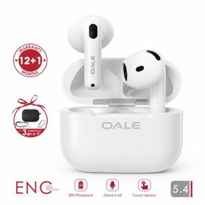 Oale Écouteurs Sans Fil – Bluetooth 5.4, Boîtier de Charge, Contrôle Tactile
