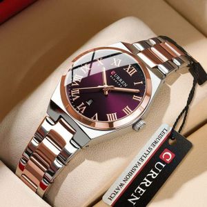 Curren Montre Femme De Luxe, à Quartz, Analogique - Acier Inoxydable - Nouvelle Collection C9095