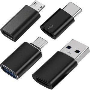 Kit d'adaptateur USB 4 paquets Micro USBC à adaptateur USB OTG compatible avec les smartphones, ordinateurs portables, PC, dans la voiture et plus encore