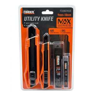 Finder Set de Cutters Professionnels Finder MAX Series – 2 Couteaux Utilitaires avec Lames SK5