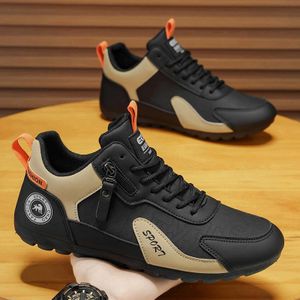 Men Walking Shoes PU Casual Sneakers Spring Waterproof
