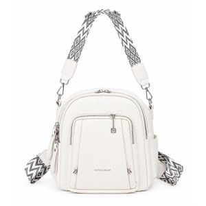 Sac à Dos Femme avec Bandoulière Amovible – Élégant, Compact et Polyvalent – Blanc – 25 x 30 cm