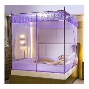 Grande moustiquaire pour lit à baldaquin, décoration Princesse rectangulaire, en maille