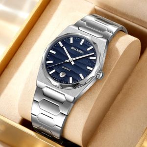 Skmei Montre homme Quartz acier inoxydable argent 