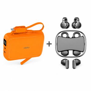 Hepu Écouteurs Bluetooth Sans Fil Premium + Power Bank – Pack Recharge Intelligente