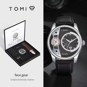Montre TOMI Homme Tendance en Cuir - Tomi Avec 2 Bracelets Offerts