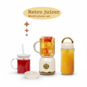 Mixeur Portable Multifonction Électrique Rétro USB - Lames Inox 22000 tr/min, Tasses à Emporter Sans BPA, Rechargeable - Pour Smoothies & Jus