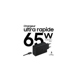 Boîtier de Chargeur Samsung Secteur Multi-Ports Ultra Rapide de 65W - Noir.