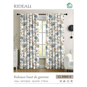 Lot de 2 Rideaux haut de gamme de Porte/Fenêtre - 140/230CM - À motif CL 8989-4