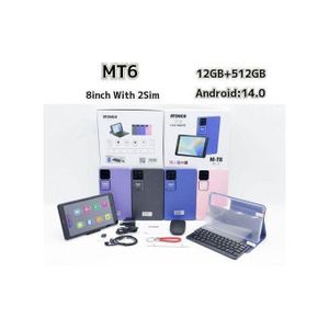 Atouch M-T6 - Tablette éducative 5G pour enfants - 8 Pouces - 2 SIM - 12GB RAM + 512GB ROM - Android 15.0 - 5000 mAh – Clavier et Souris Bluetooth inclus 