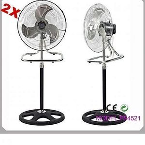 2 Ventilateurs À Pied - 18 Pouces - Noir/Blanc