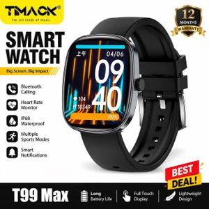 Timack Montre Connectée Homme Femmes Intelligente Sport Etanche IP68 Smartwatch Fréquence Cardiaque pour iOS Android Téléphone, Noir