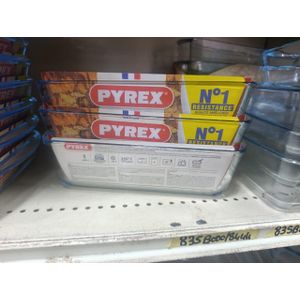 Plat à Loquet Rectangulaire en Verre Pyrex