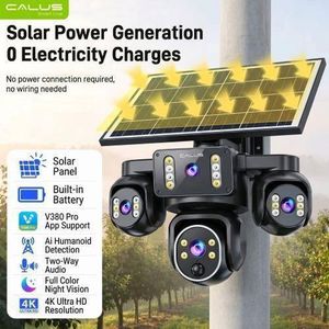 CALUS Caméra Énergie Solaire VTC38 – Caméra de Surveillance Intelligente 4G 360°