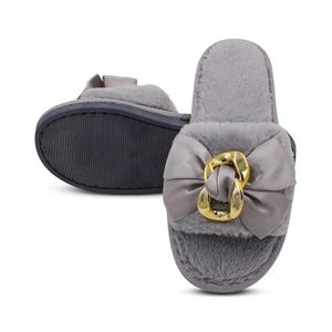 Chaussons Femme Fourrure avec Nœud Élégant – Confort Doux et Style Chic