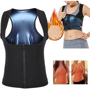 Gilet à glissière chauffage sueur sauna débardeur corps Shaper respirant élastique graisse brûlant pour la perte de poids - 2XL
