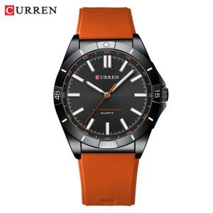 Curren Montre Homme , Nouvelle Collection , Montre à Quartz-Bracelet en silicone, Mode De Luxe Idéal Les Affaires C8467
