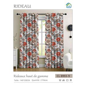 Lot de 2 Rideaux haut de gamme  de Porte/Fenêtre - 140/230CM - À motif CL 8993-9
