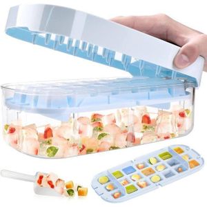 Bac à glaçons, machine à glaçons réutilisable pour congélateur, avec couvercle anti-déversement