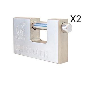 Lot De 2 Cadenas En Acier Inoxydable De Haute Sécurité - 100 Mm - Argent