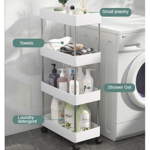Etagère De Cuisine Et Douche 4 Niveaux - BLANC