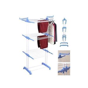 Séchoir A Linge Inox Etendoir Robuste Ailes Pliables 3 Niveaux