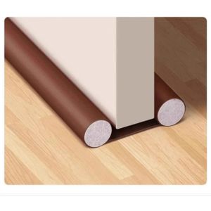 Bande d'étanchéité de bas de porte en cuir PU-marron-96cm