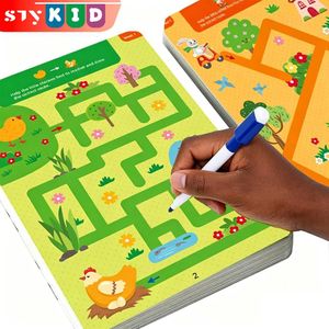 STY Livre de formation de labyrinthe éducatif pour enfants livres de labyrinthe effaçables et réutilisables pour 4-6 ans