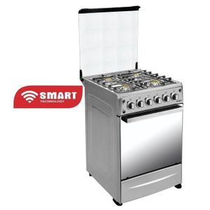 SMART TECHNOLOGY Cuisinière 4 Feux Automatique Avec FOUR 60x60 SMART(STC-6060SC) -INOX- Garantie 12 Mois