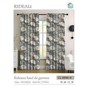 Lot de 2 Rideaux haut de gamme de Porte/Fenêtre - 140/230CM - À motif CL 8996-9