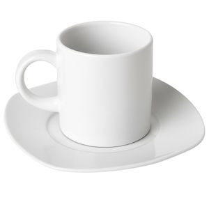 Lot de 6 tasses blanches avec soucoupes