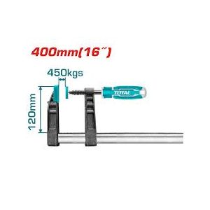 TOTAL Serre-joint en F avec poignée en plastique 120 x 400 mm