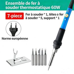 60 watts fer à souder eu plug thermorégulateur fer à souder pour la maison électronique outils de réparation de soudage Ensemble de sept pièces