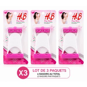 H&B Lot de 06 Rasoirs Femme Prep Razor - Razor de Précision 1 lame - Epilation Douce  
