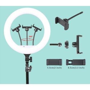 Ring Light LED 3 Supports De Téléphone Avec Trépied Réglable