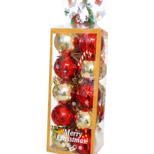 Lot de 20 Boules de Neige / Boule Décoration de Noël -Rouge/Or.