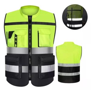 Gilet Réfléchissant, Gilet De Sécurité Multi-poches, Adapté à La Construction Et à La Circulation