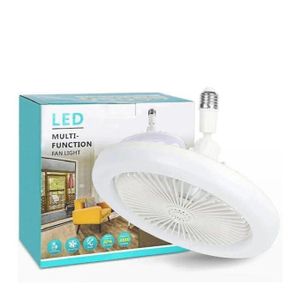   Plafonnier Led Avec Ventilateur Intégré Et Télécommande, éclairage à 3 Niveaux, 30W - Blanc