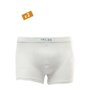 KLSN - Lot de 2 Boxers Homme - Coton Stretch - Blanc Éclatant