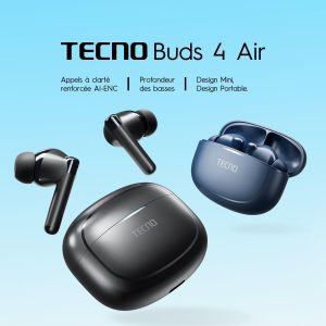 Tecno Ecouteurs sans fil  Bluetooth  Buds 4 AIR jusqu'à 22 heures d'autonomie