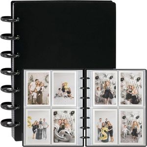 Carnet de Photos avec 30 Feuilles, 120 Pochettes Intérieures, Pochettes pour Support de Cartes Photo