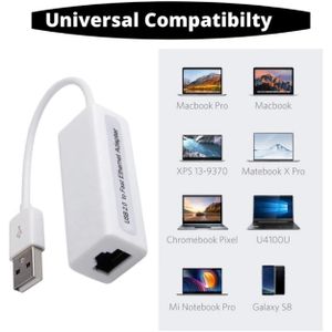 Adaptateur USB vers RJ45  – Hub 1 Port Ethernet – PC et Laptop