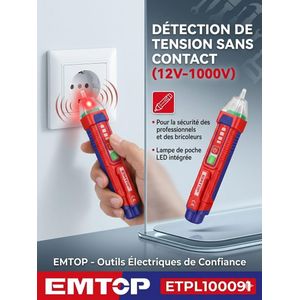 Détecteur de Tension AC Sans Contact EMTOP ETPL100091 – 12V à 1000V