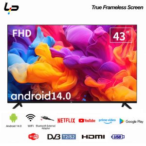 LP Téléviseur 43 pouces-Android 14.0-design sans cadre-Full HD-1+8G-WiFi-Bluetooth-2 HDMI 2 USB Ports-garantie 1 an, couleur noire