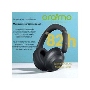 PREMIUM Casque BoomPop Pro ANC 82h Noir - Réduction Bruit - Appel HD - Puissante Bass pro