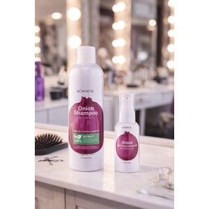 : Shampooing à l’oignon + Huile essence capillaire